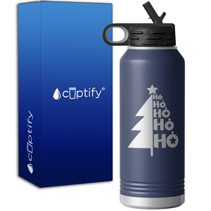 Ho Ho Ho Christmas Tree 32oz Sport Water Bottle