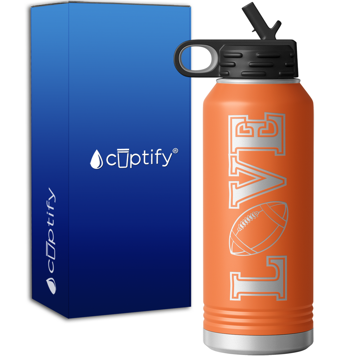 Football Love 32oz Sport Water Bottle