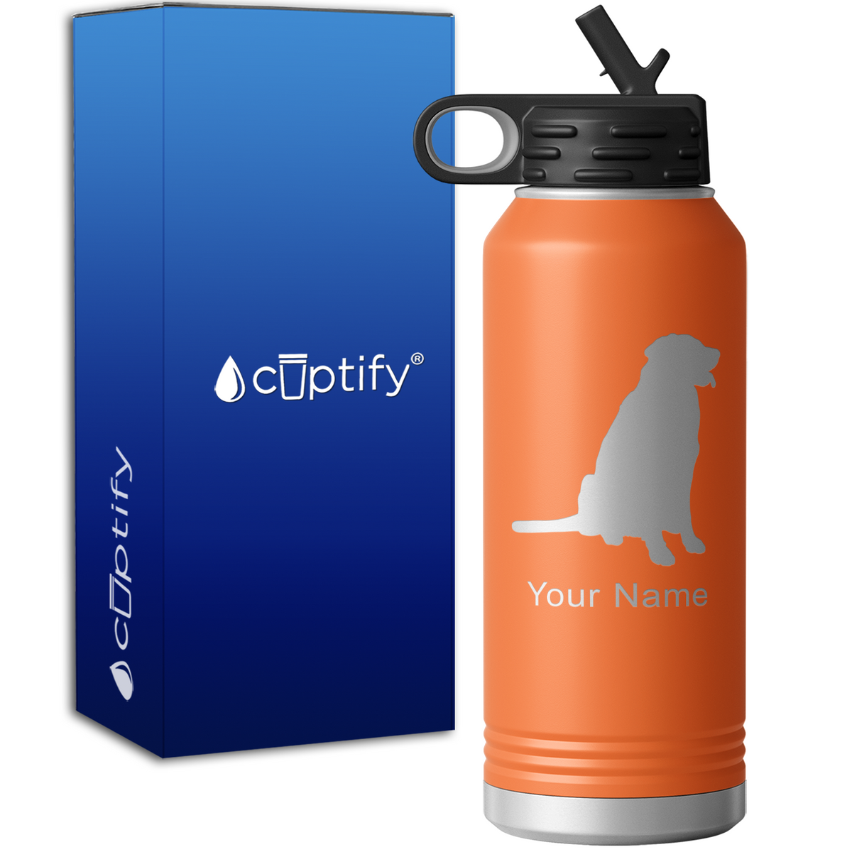 Golden Retriever Personalized 32oz Sport Water Bottle