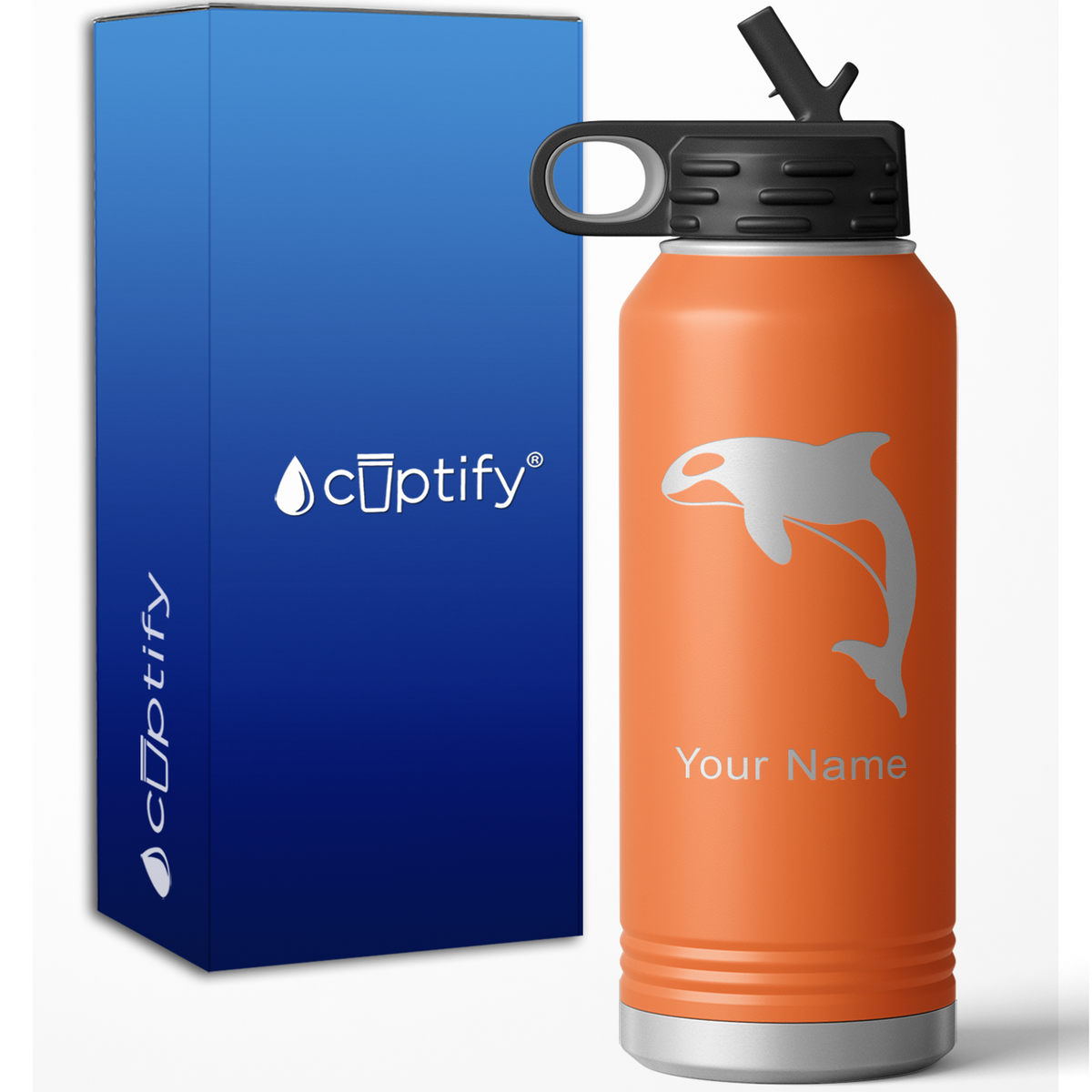 Killer Whale Personalized 32oz Sport Water Bottle