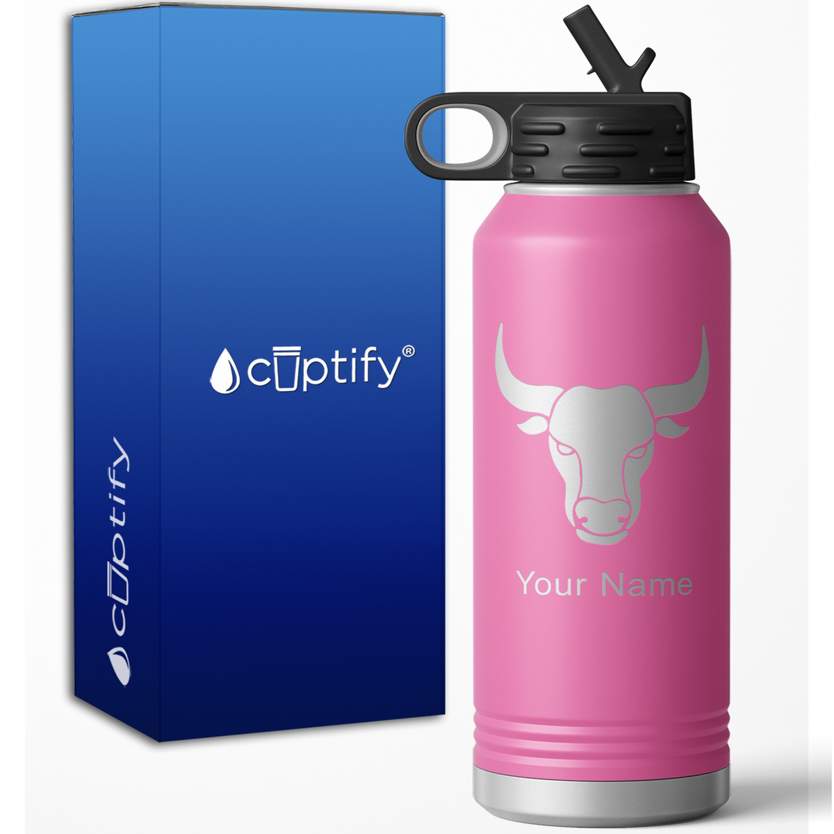 Taurus Zodiac Sign Personalized 32oz Sport Water Bottle