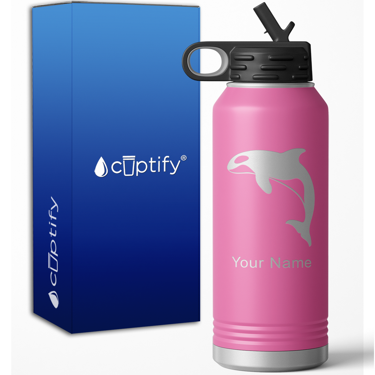Killer Whale Personalized 32oz Sport Water Bottle