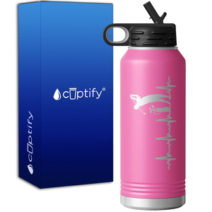 Golfer Heartbeat 32oz Sport Water Bottle