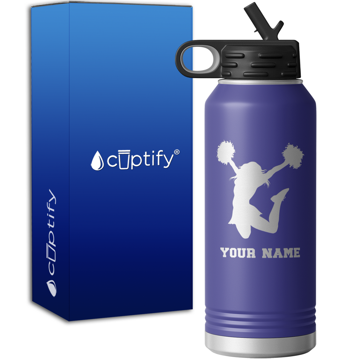 Personalized Cheerleader 32oz Sport Water Bottle