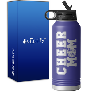 Cheer Mom Pom Poms 32oz Sport Water Bottle