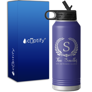 Personalized Crest Monogram Anniversary 32oz Sport Water Bottle