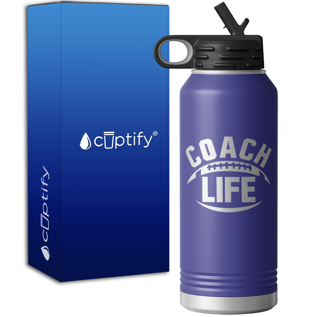 Football Coach Life 32oz Sport Water Bottle