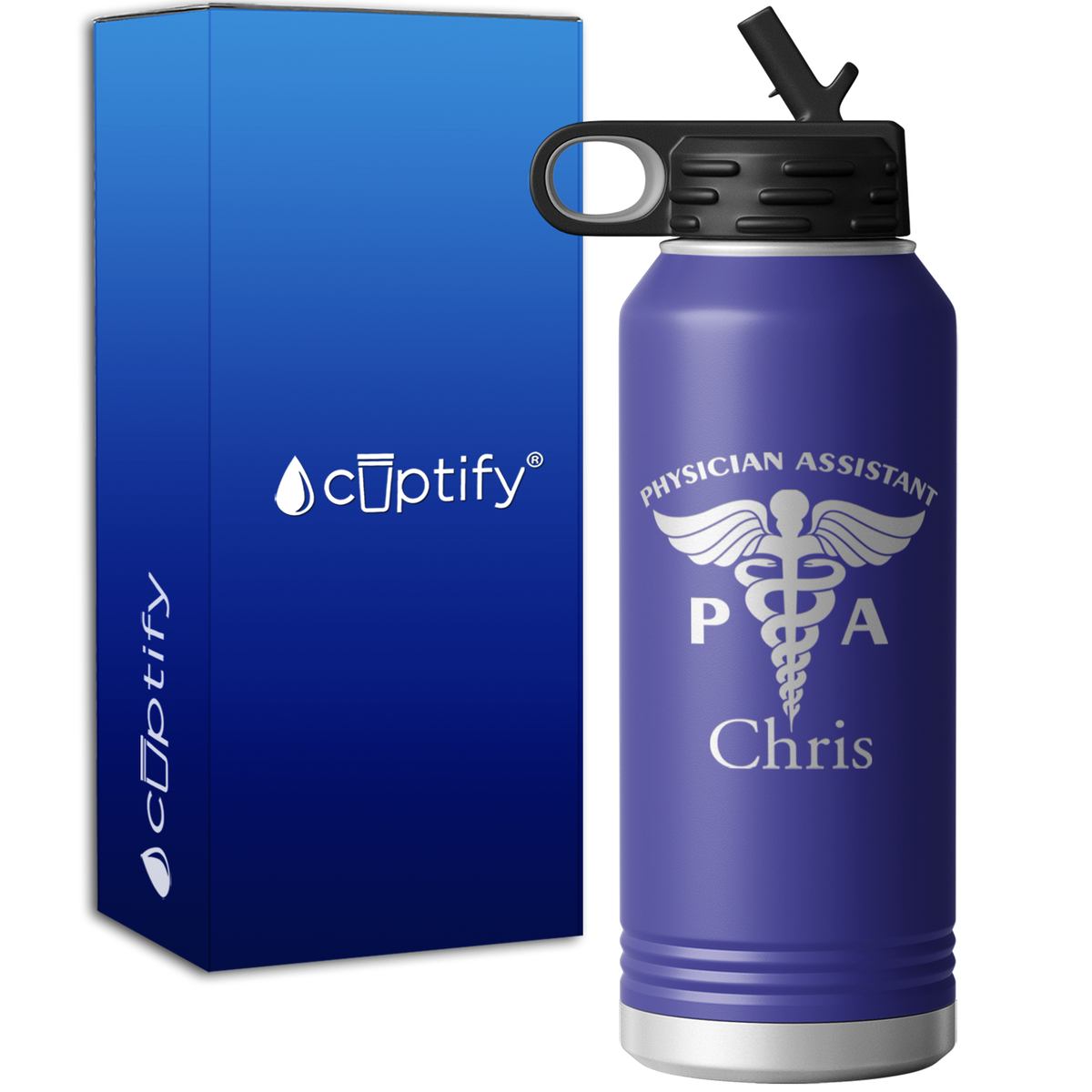 Personalized PA Physician Assistant 32oz Sport Water Bottle