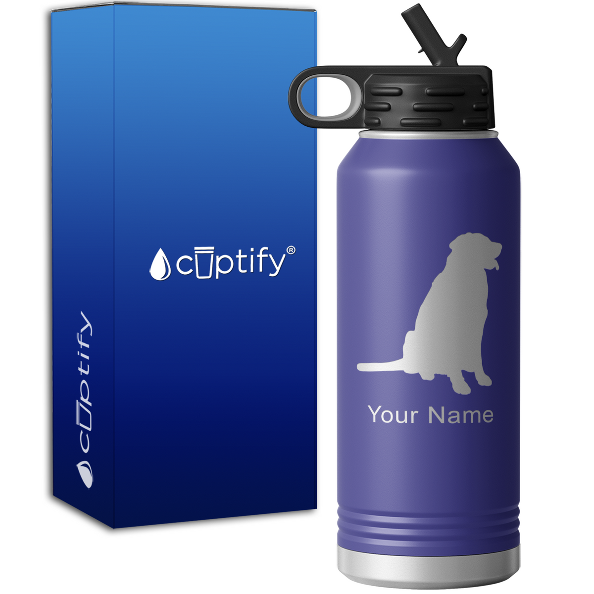 Golden Retriever Personalized 32oz Sport Water Bottle