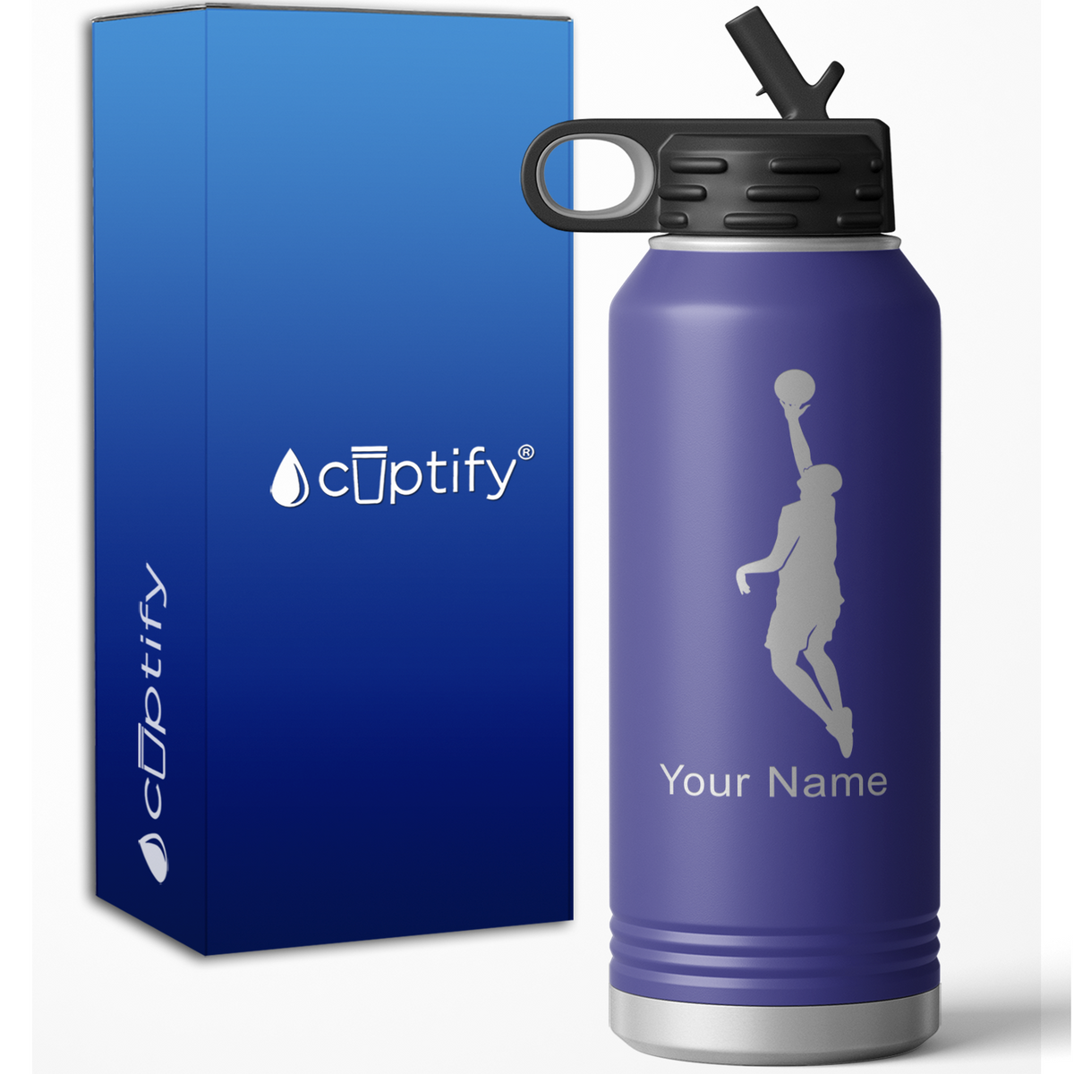 Layup Basketball Player Personalized 32oz Sport Water Bottle