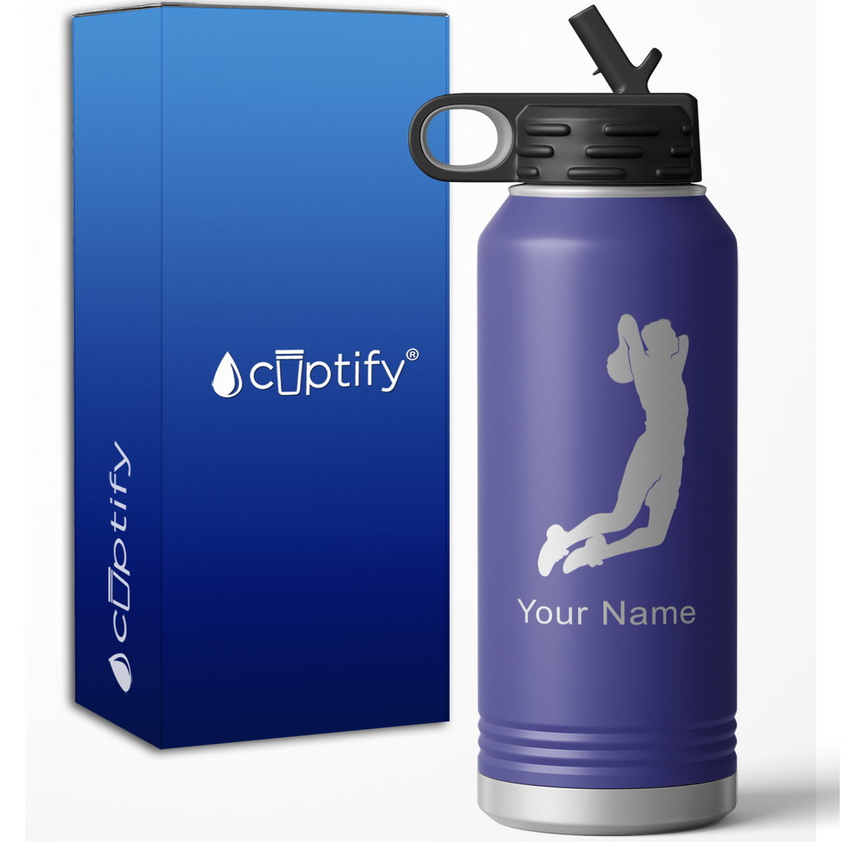 Slam Dunk Basketball Player Personalized 32oz Sport Water Bottle