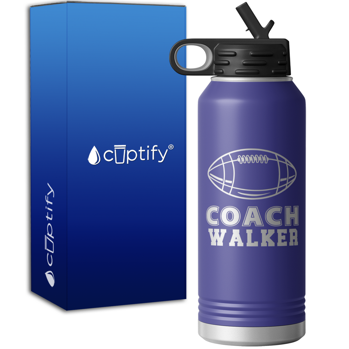 Personalized Football Coach 32oz Sport Water Bottle