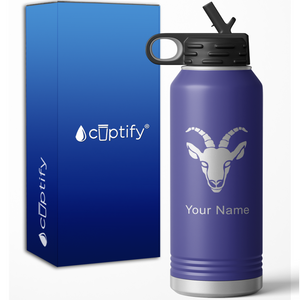 Capricorn Zodiac Sign Personalized 32oz Sport Water Bottle
