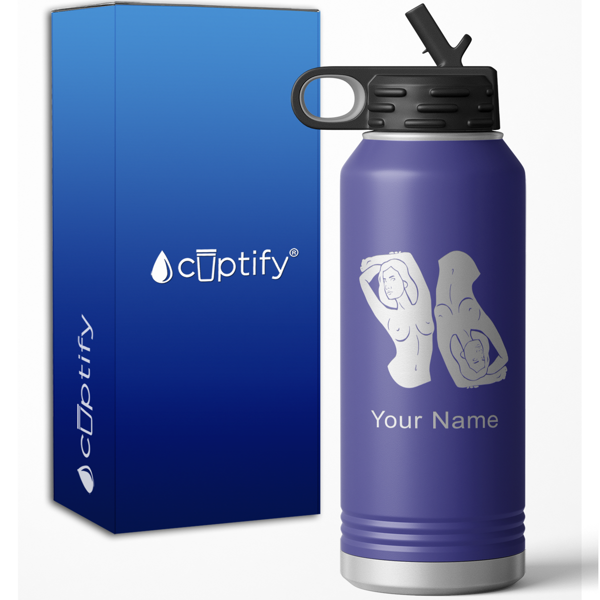 Gemini Zodiac Sign Personalized 32oz Sport Water Bottle