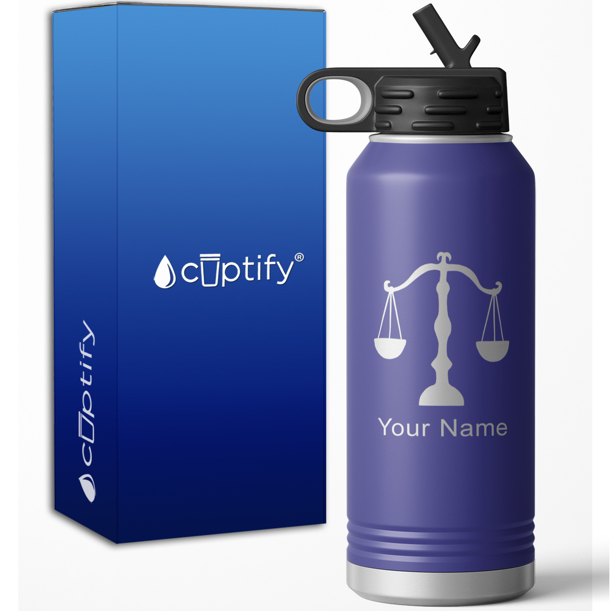 Libra Zodiac Sign Personalized 32oz Sport Water Bottle