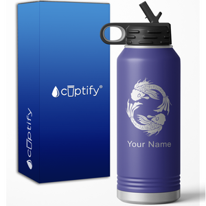 Pisces Zodiac Sign Personalized 32oz Sport Water Bottle