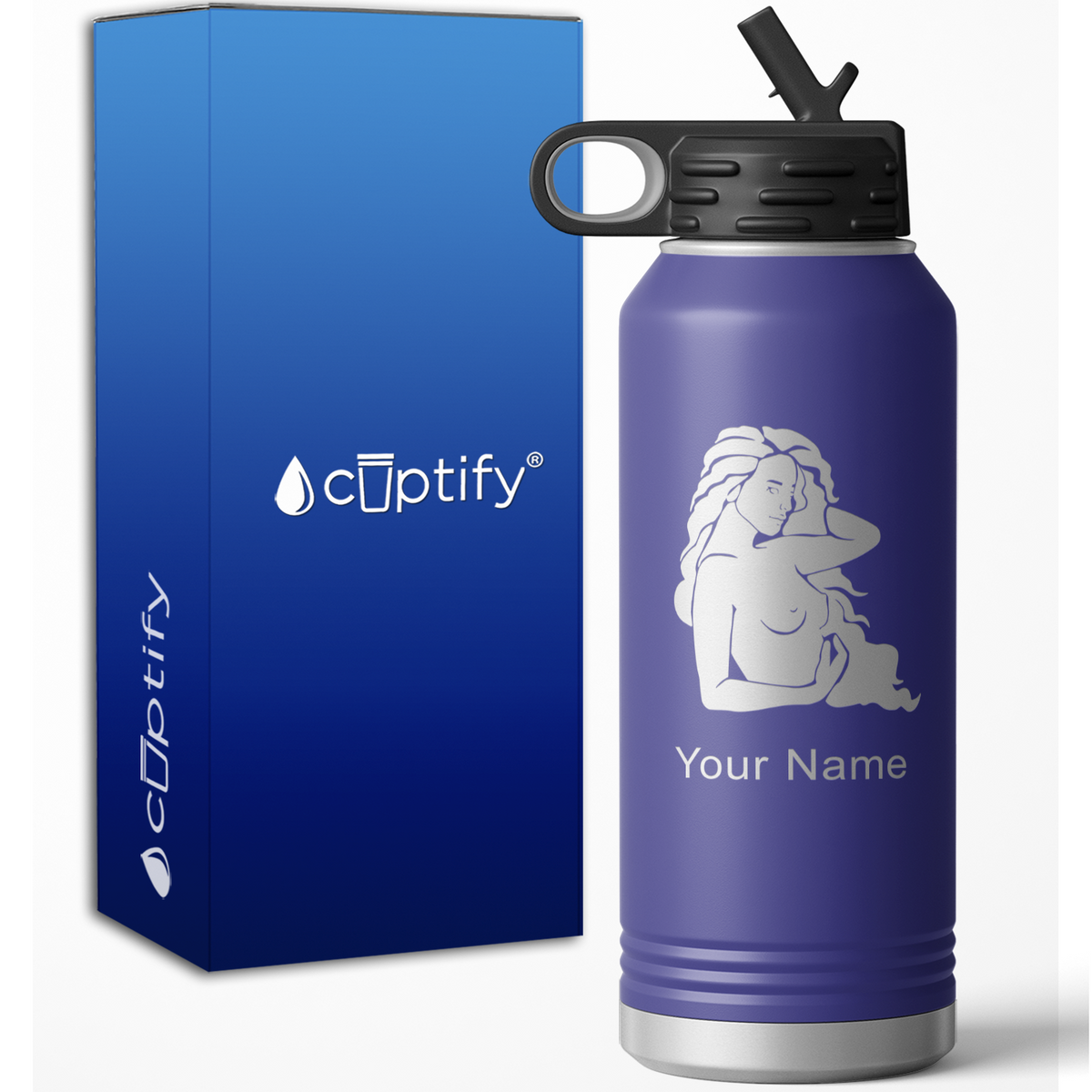 Virgo Zodiac Sign Personalized 32oz Sport Water Bottle