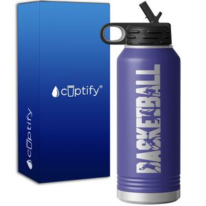 Basketball Player Silhouettes 32oz Sport Water Bottle