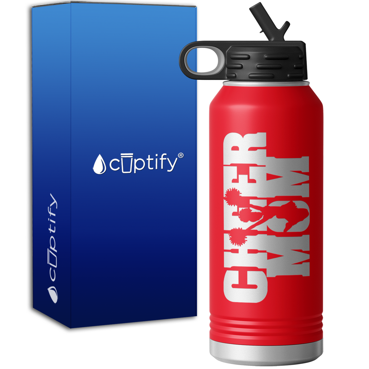 Cheer Mom 32oz Sport Water Bottle
