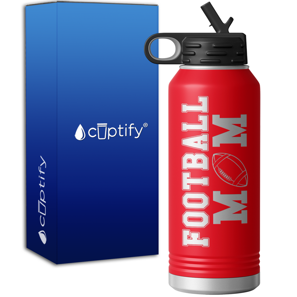 Football Mom 32oz Sport Water Bottle