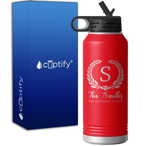 Personalized Crest Monogram Anniversary 32oz Sport Water Bottle