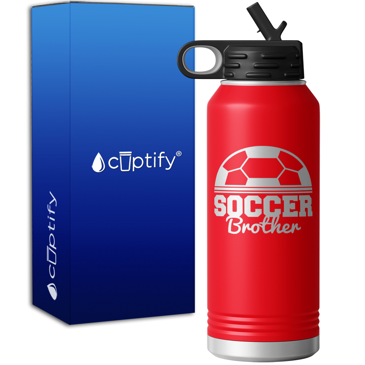 Soccer Brother Half Ball 32oz Sport Water Bottle