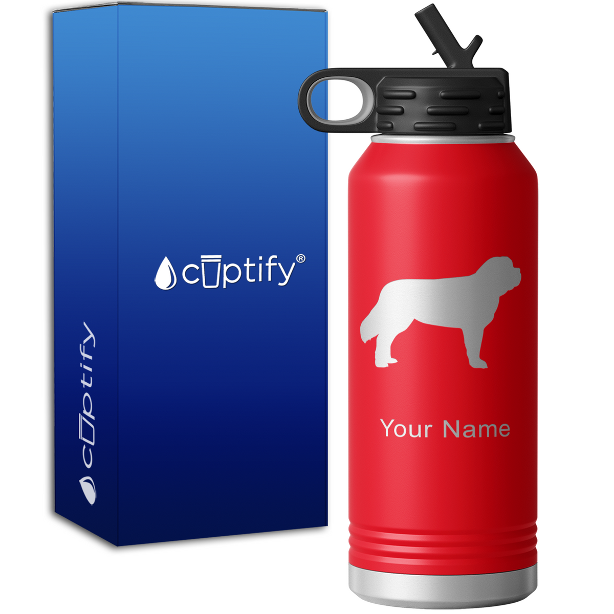 St Bernard Personalized 32oz Sport Water Bottle