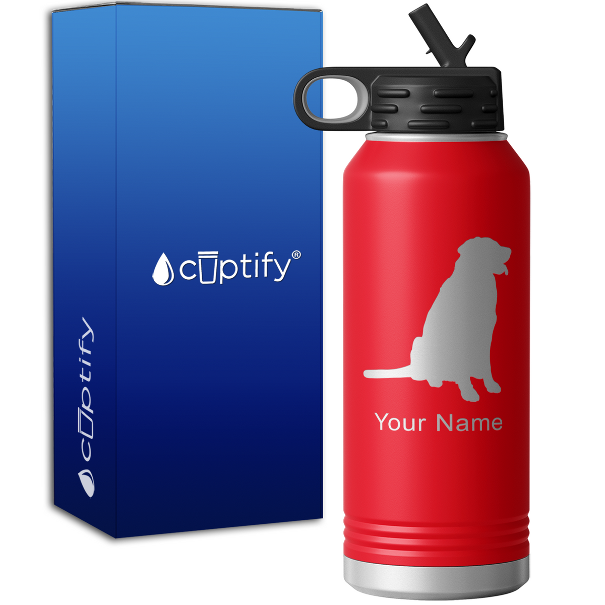 Golden Retriever Personalized 32oz Sport Water Bottle