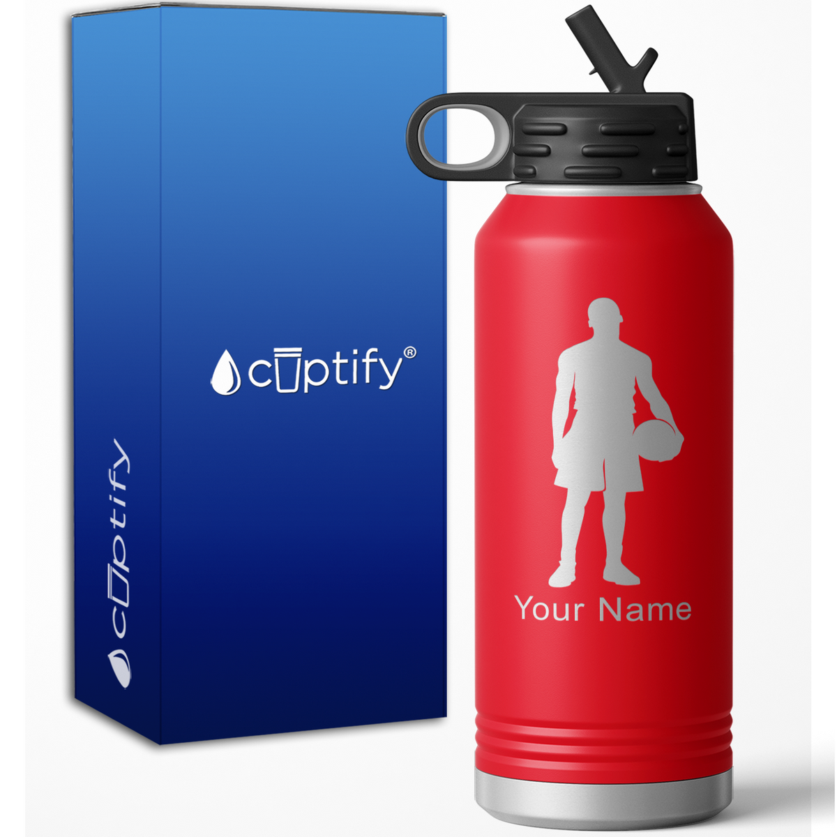 Basketball Player Personalized 32oz Sport Water Bottle