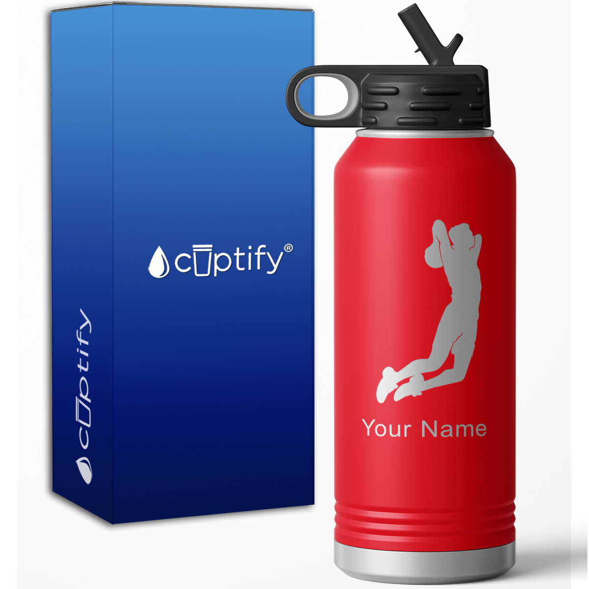 Slam Dunk Basketball Player Personalized 32oz Sport Water Bottle