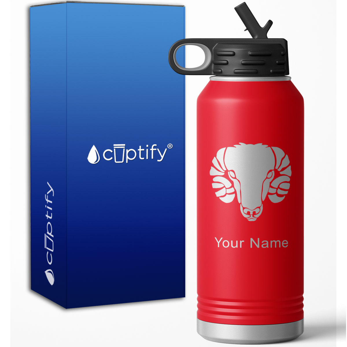 Aries Zodiac Sign Personalized 32oz Sport Water Bottle