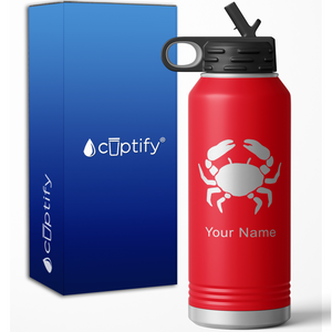 Cancer Zodiac Sign Personalized 32oz Sport Water Bottle