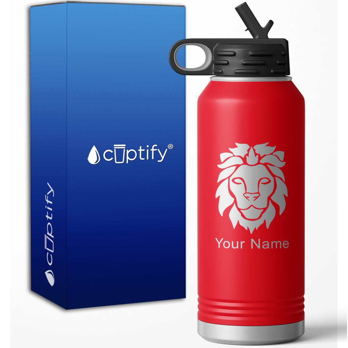 Leo Zodiac Sign Personalized 32oz Sport Water Bottle