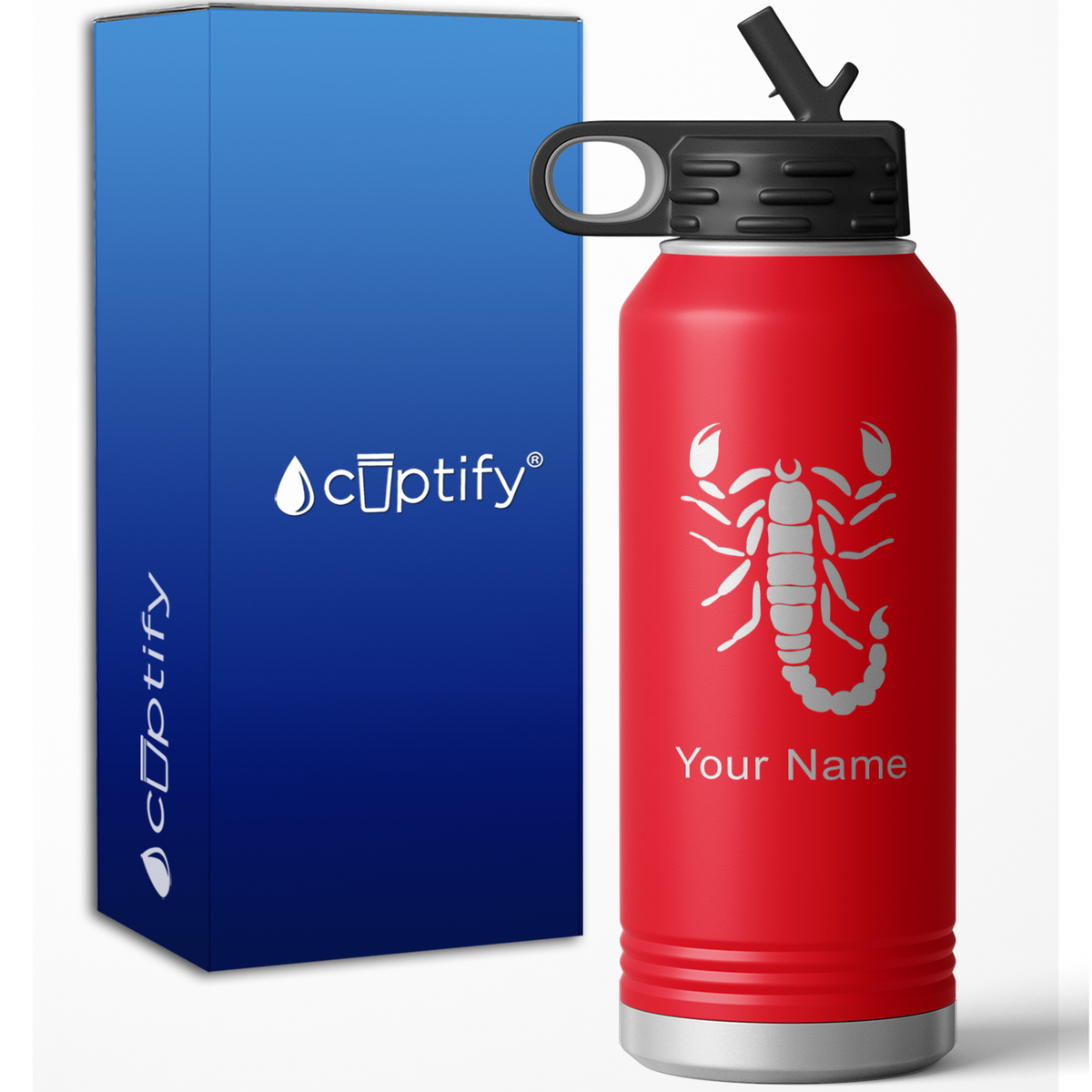 Scorpio Zodiac Sign Personalized 32oz Sport Water Bottle