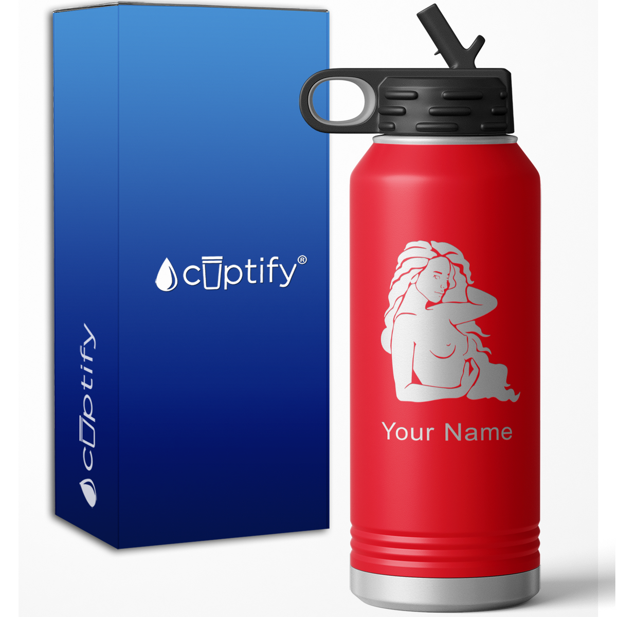Virgo Zodiac Sign Personalized 32oz Sport Water Bottle