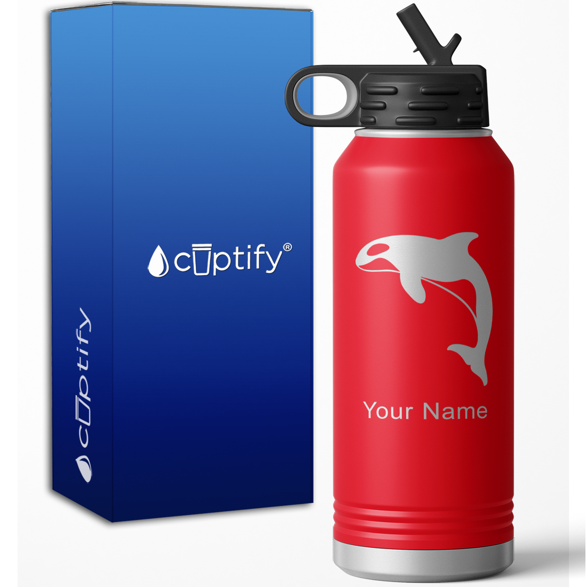 Killer Whale Personalized 32oz Sport Water Bottle