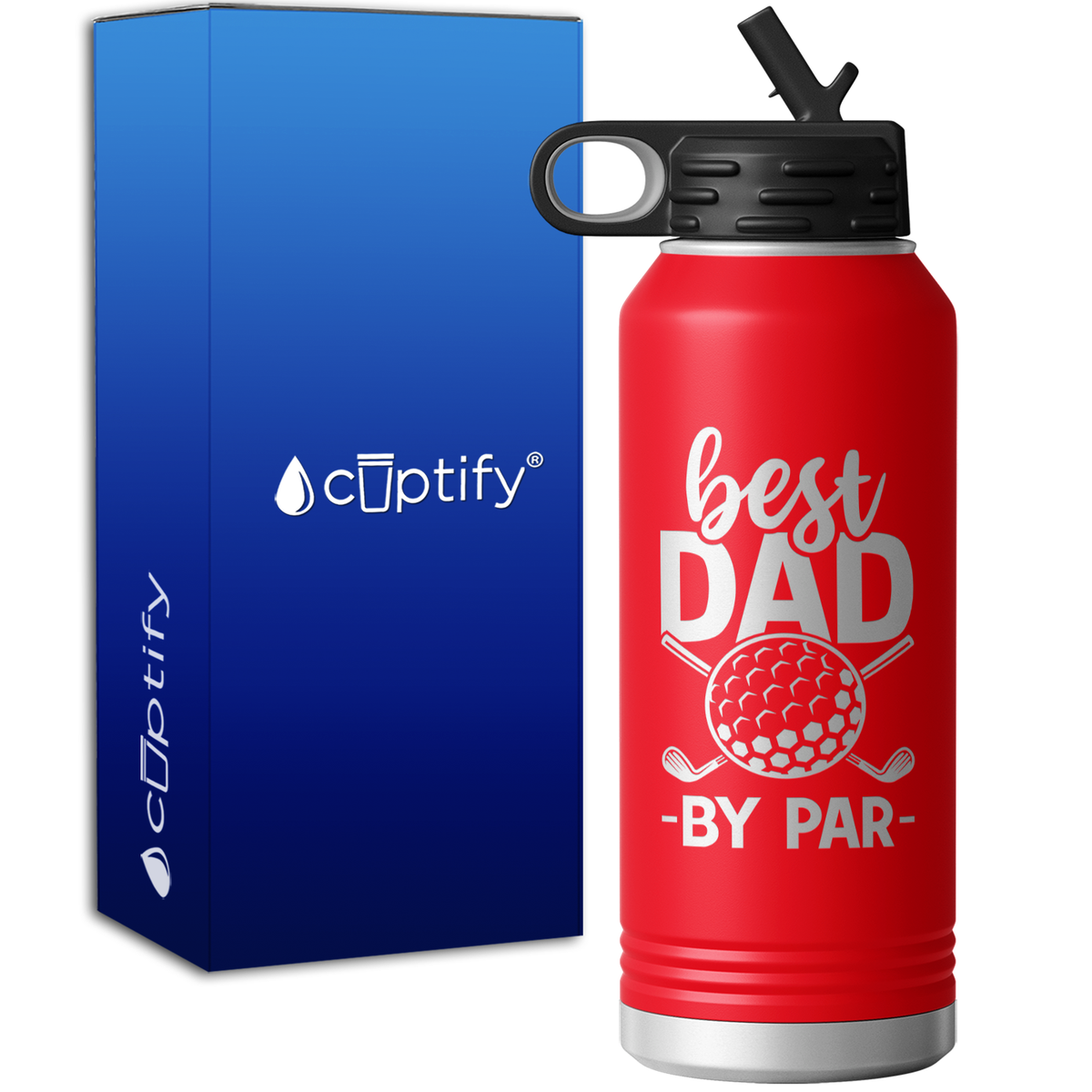 Best Dad by Par 32oz Sport Water Bottle