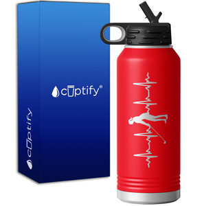 Female Golfer Heartbeat 32oz Sport Water Bottle