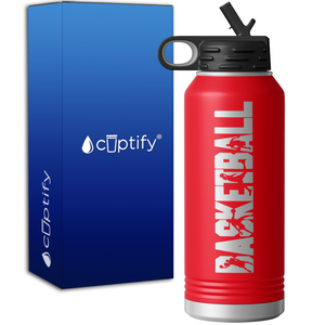 Basketball Player Silhouettes 32oz Sport Water Bottle