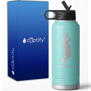 Bank Shot Basketball Player Personalized 32oz Sport Water Bottle