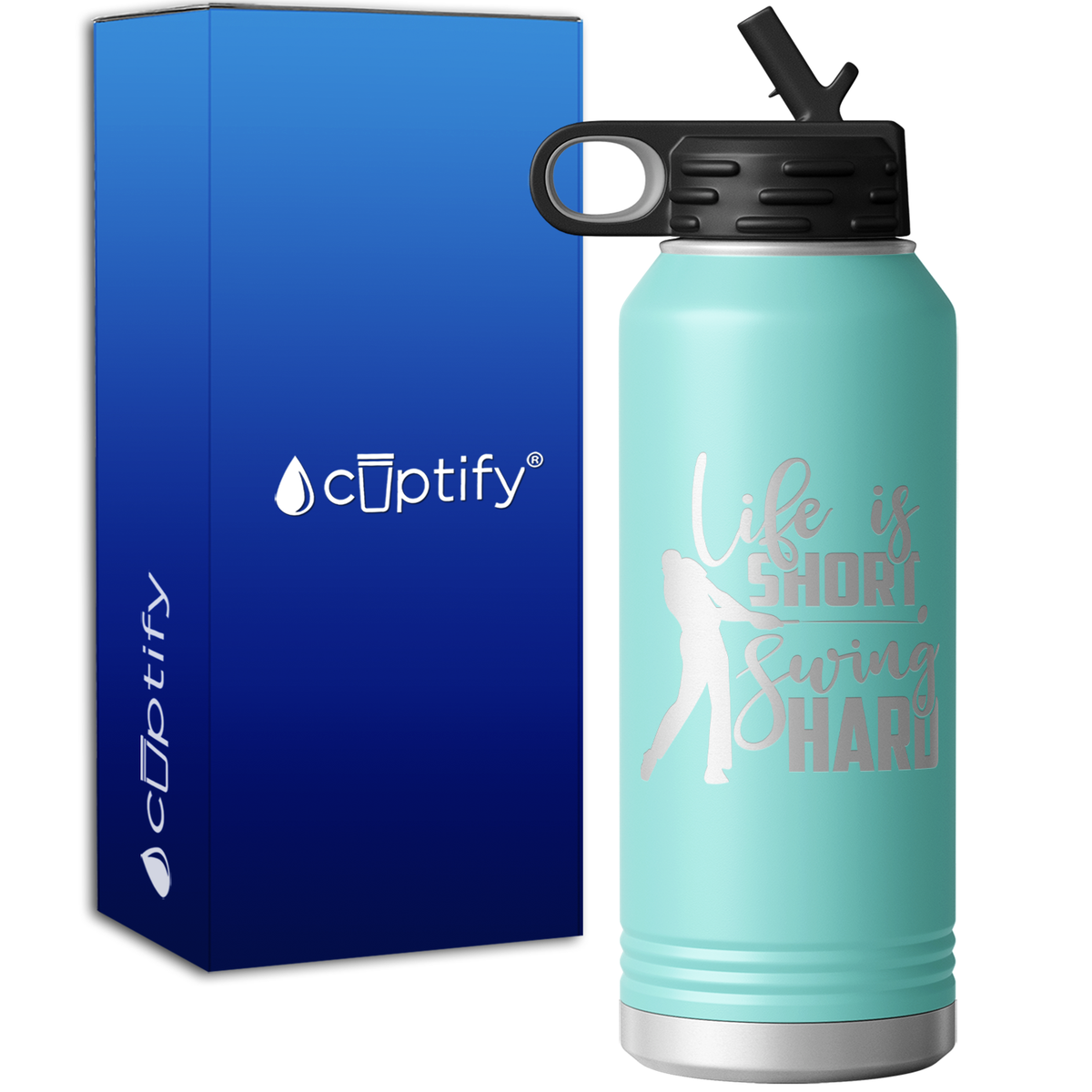 Life is Short Swing Hard 32oz Sport Water Bottle