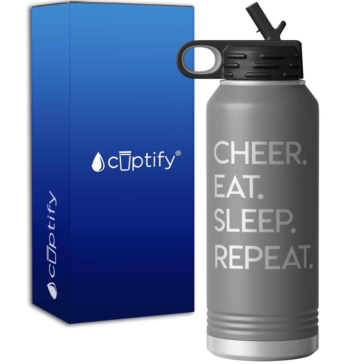 Eat Sleep Cheer Repeat 32oz Sport Water Bottle