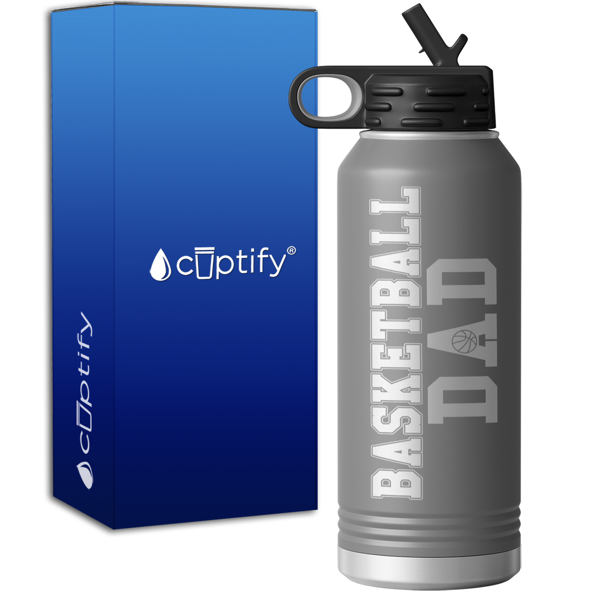 Dad Basketball 32oz Sport Water Bottle