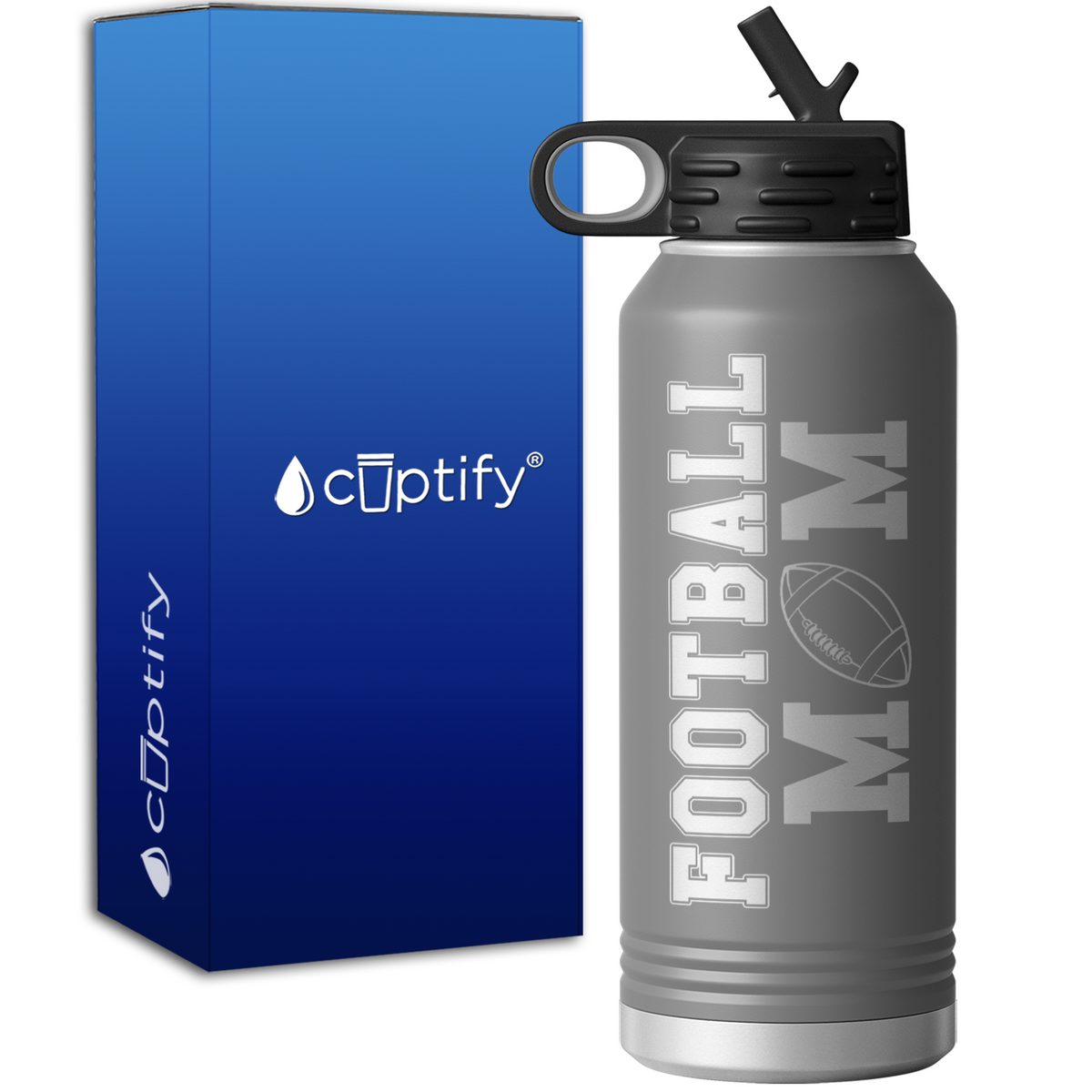 Football Mom 32oz Sport Water Bottle