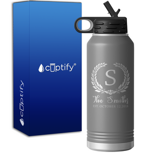 Personalized Crest Monogram Anniversary 32oz Sport Water Bottle