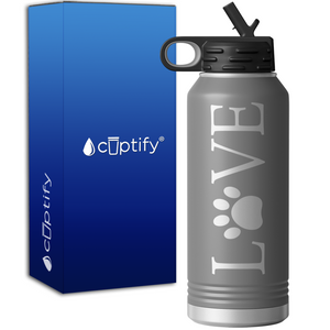 Love Dogs Paws 32oz Sport Water Bottle