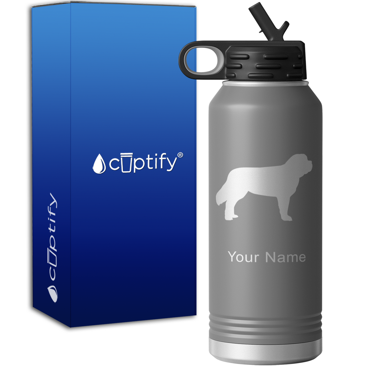 St Bernard Personalized 32oz Sport Water Bottle