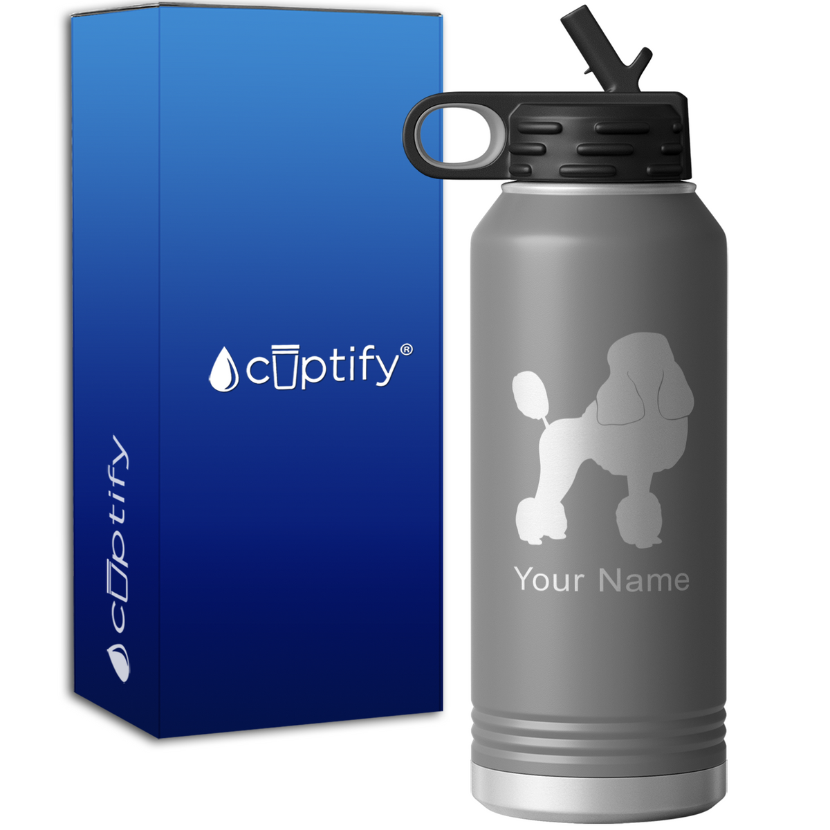 Poodle Personalized 32oz Sport Water Bottle