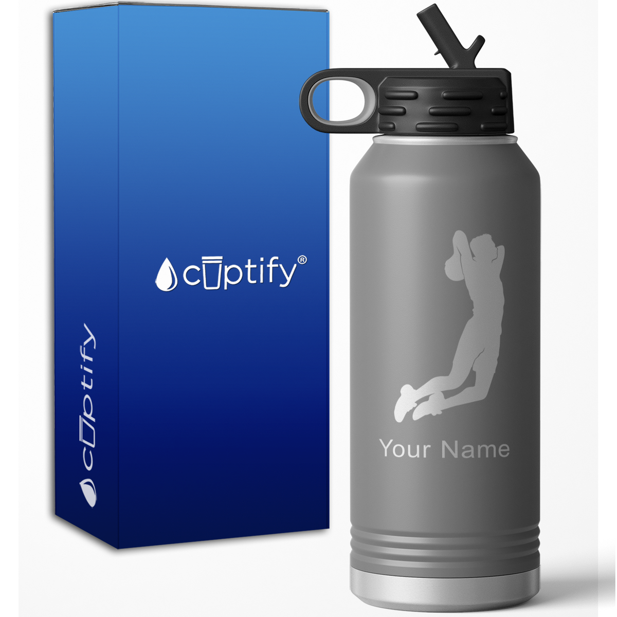 Slam Dunk Basketball Player Personalized 32oz Sport Water Bottle