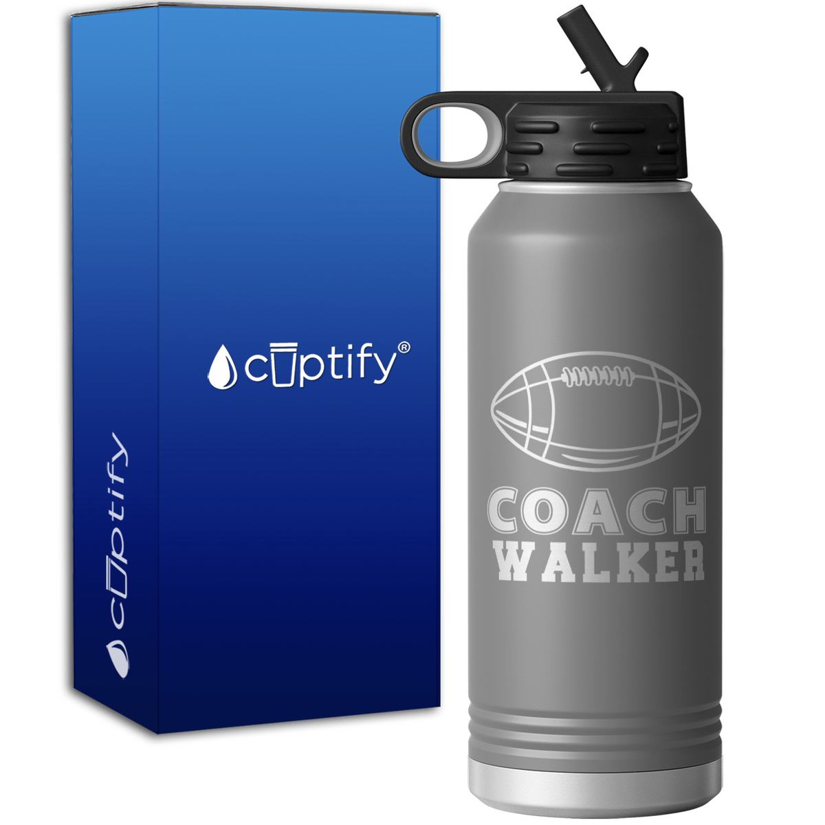 Personalized Football Coach 32oz Sport Water Bottle
